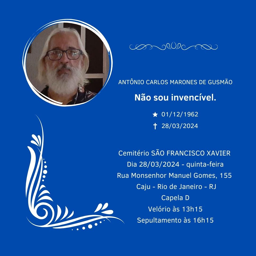 Nota de falecimento: Antônio Carlos Marones Gusmão