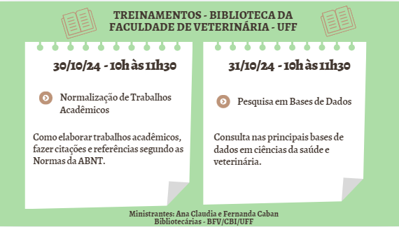 Treinamento de Normalização de Trabalhos Acadêmicos e Pesquisa em Bases de Dados para a Comunidade Acadêmica da Faculdade Veterinária - BFV