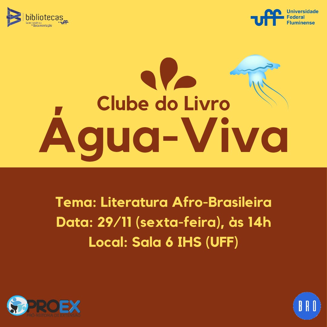 Clube do Livro Água Viva de Novembro na Semana Afro UFF: Literatura Afro-brasileira