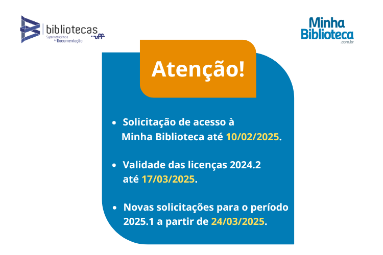 Fique atento aos prazos de acesso à Minha Biblioteca no período 2024.2!
